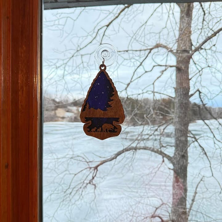 Teardrop Bear Scene Suncatcher