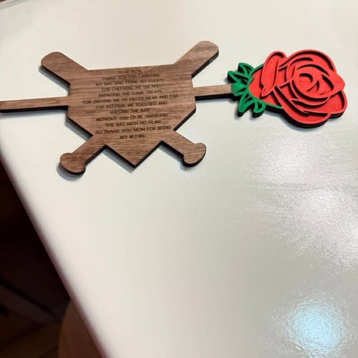 Personalized Baseball/Softball Rose