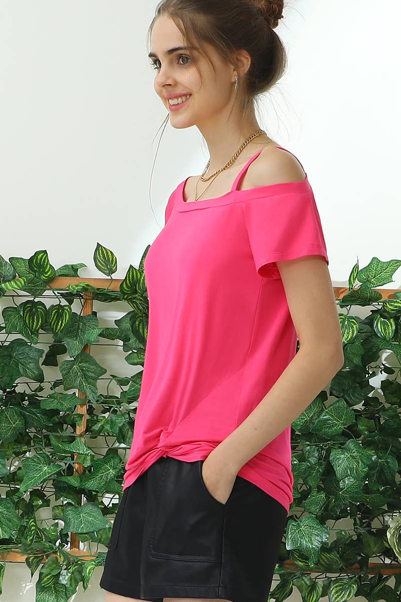 CWTTS699_BOAT NECK MODAL SHORT SLEEVE T SHIRT TOP