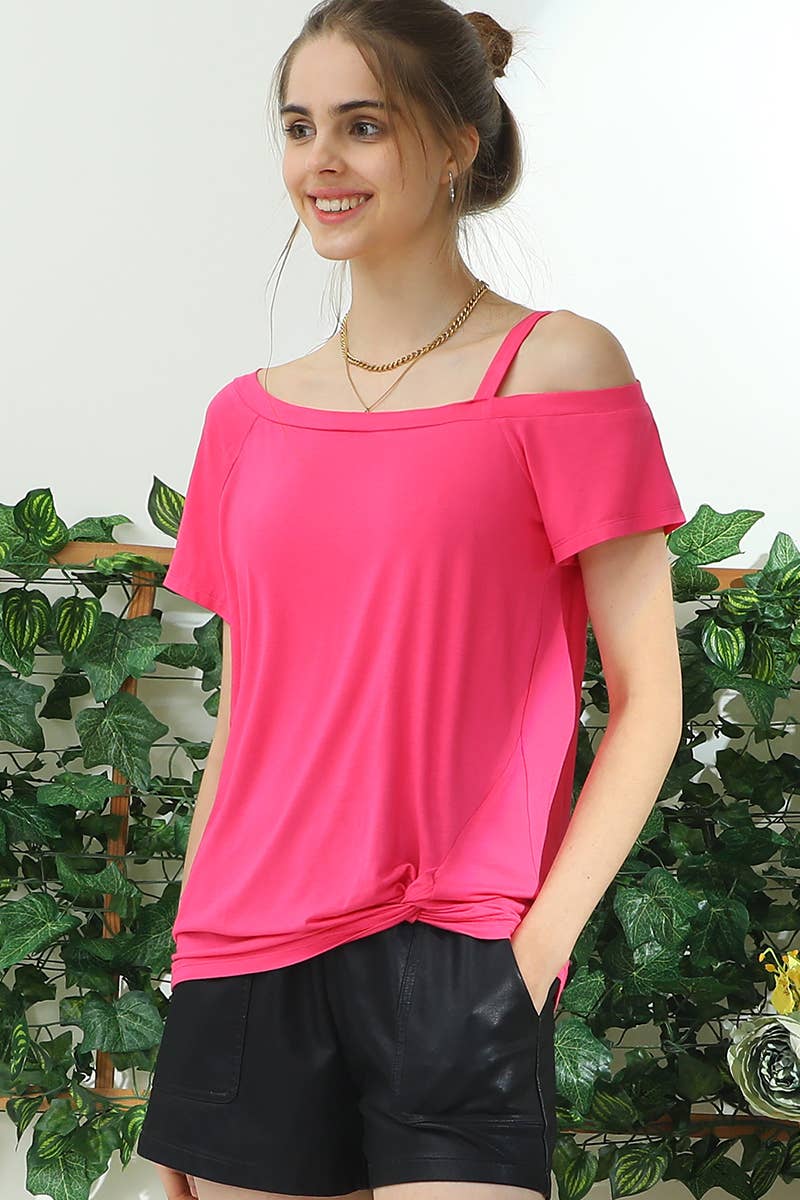 CWTTS699_BOAT NECK MODAL SHORT SLEEVE T SHIRT TOP