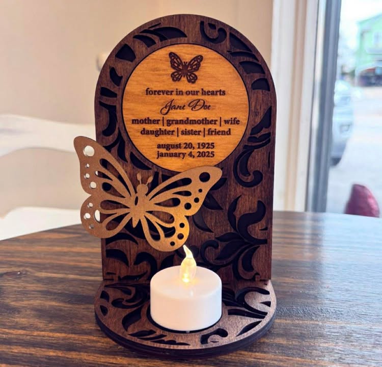 Butterfly with Candle Memorial