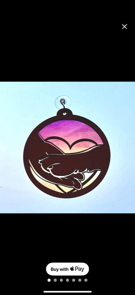 Dog Paw Heart Suncatcher