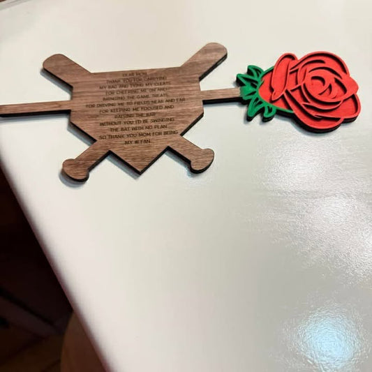 Personalized Baseball/Softball Rose