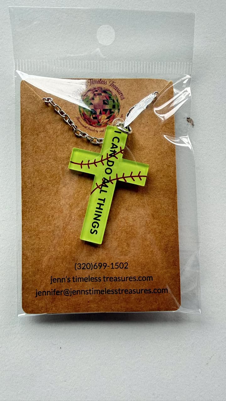 Softball Cross Necklace
