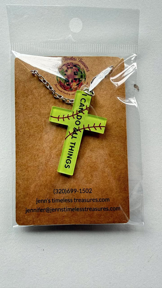 Softball Cross Necklace