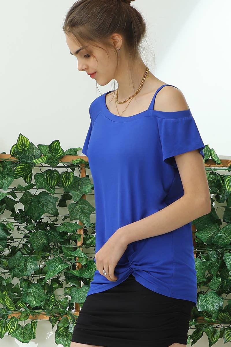 CWTTS699_BOAT NECK MODAL SHORT SLEEVE T SHIRT TOP