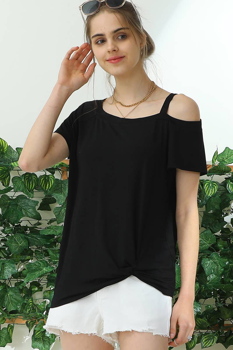 CWTTS699_BOAT NECK MODAL SHORT SLEEVE T SHIRT TOP