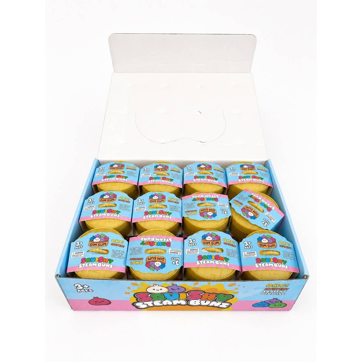 24pcs Mini Glittered Dumpling Squishy with Steamer